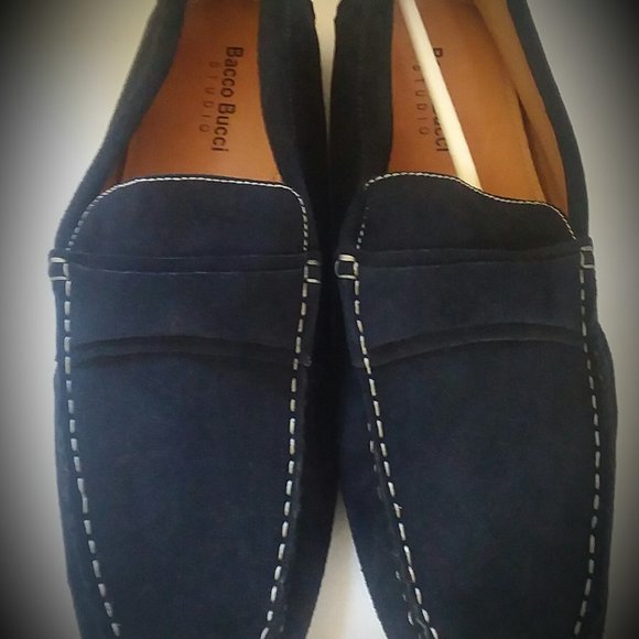 #40 New Bacco Bucci Studio Navy Suede Loafers main image 9